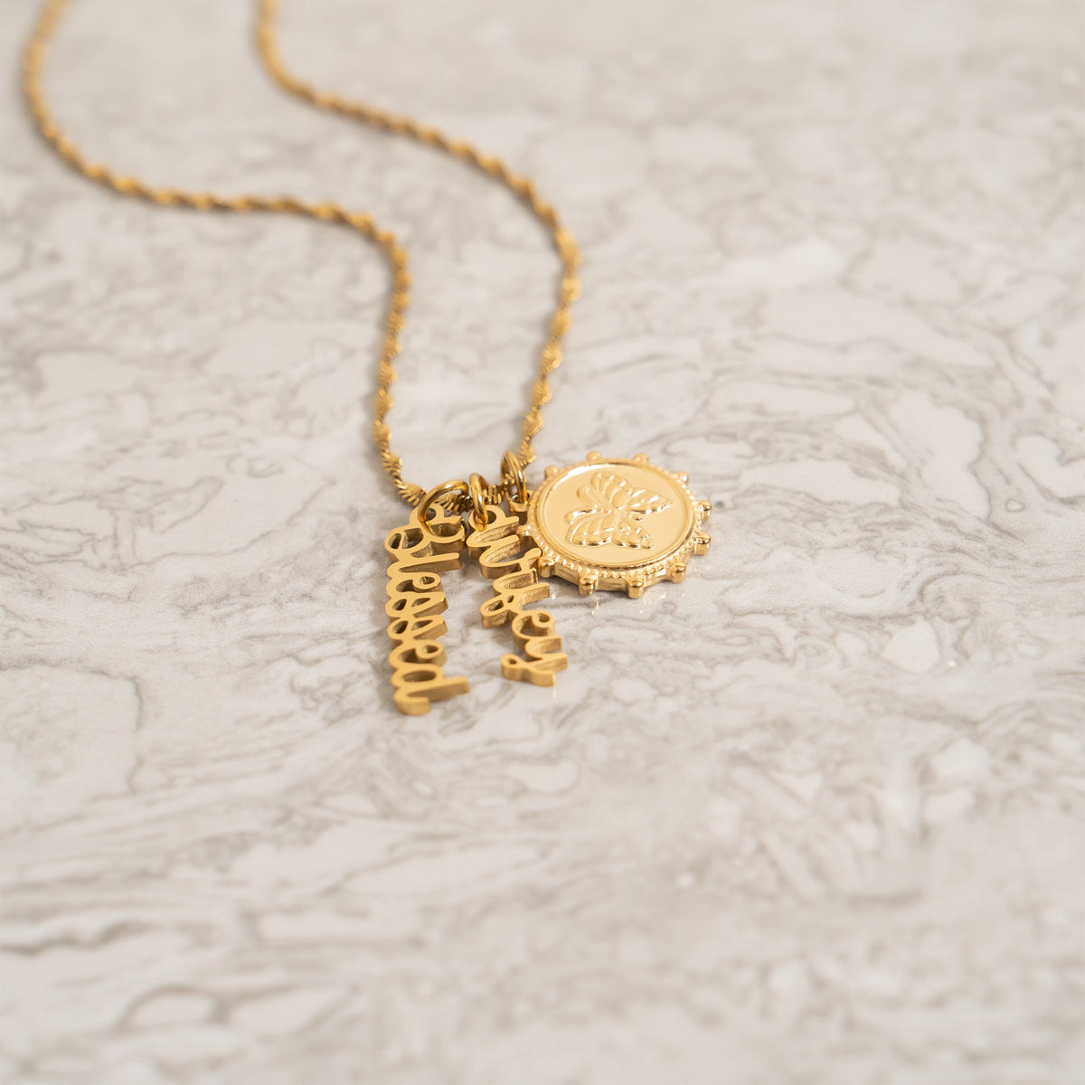 18K Gold PVD Stainless Steel Wifey Charm / PDL0322