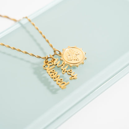 18K Gold PVD Stainless Steel Butterfly Pendant / PDL0297