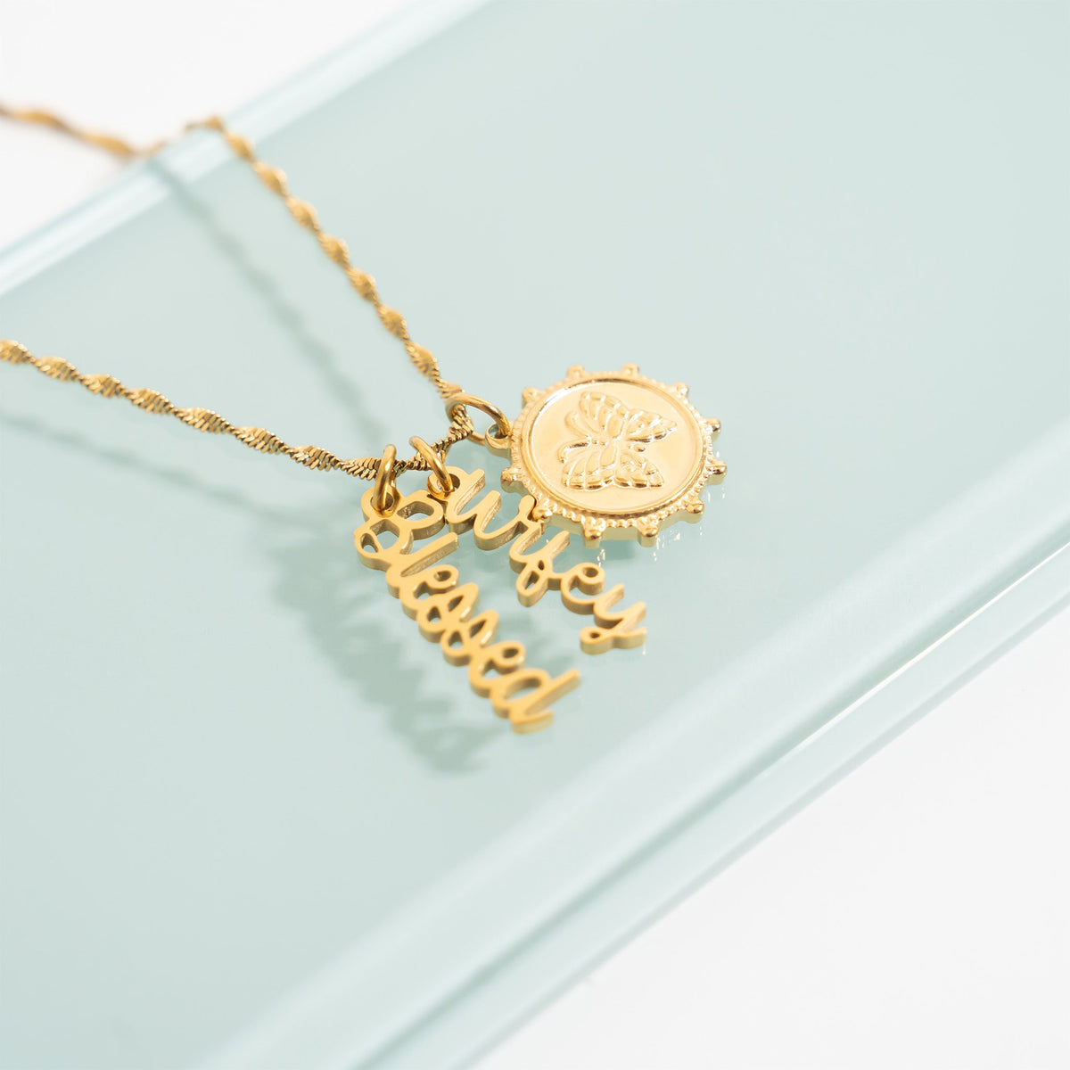 18K Gold PVD Stainless Steel Wifey Charm / PDL0322