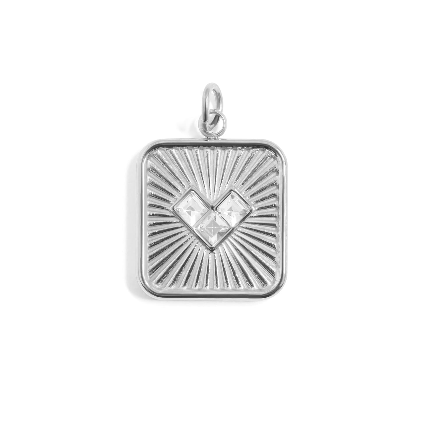 18K Gold PVD Stainless Steel Stone Heart Pendant / PDL0305