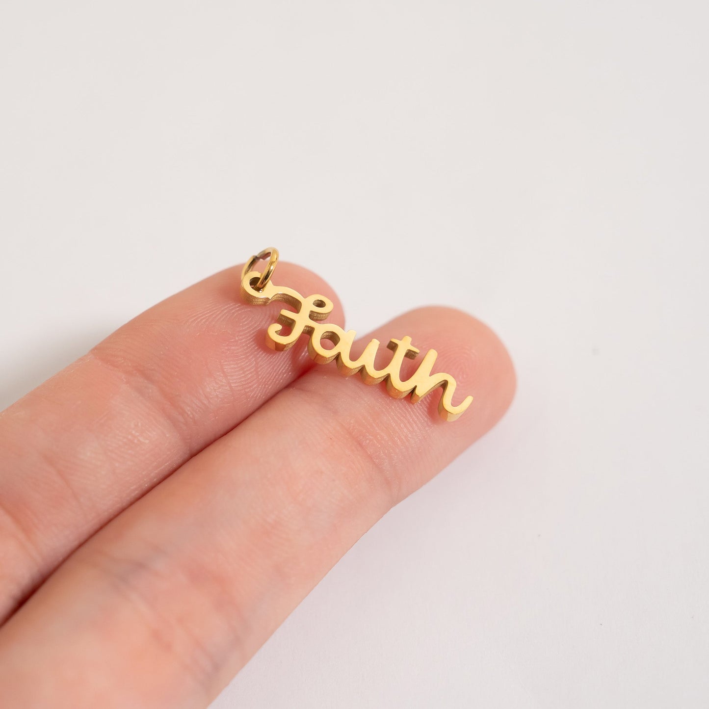 18K Gold PVD Stainless Steel Faith Charm / PDL0321