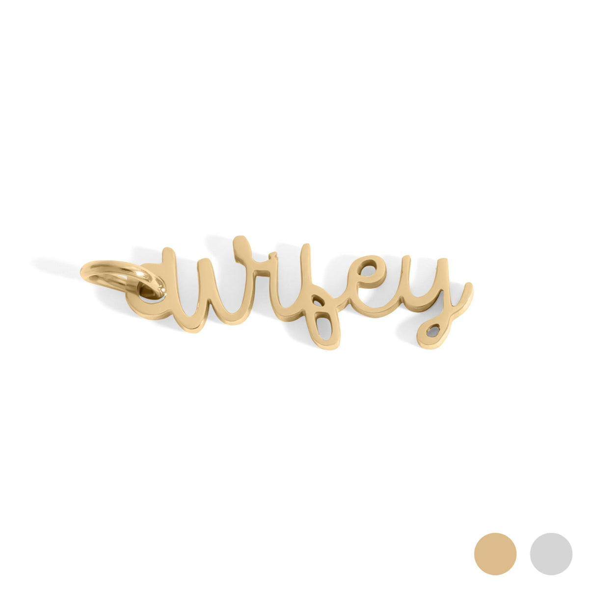 18K Gold PVD Stainless Steel Wifey Charm / PDL0322