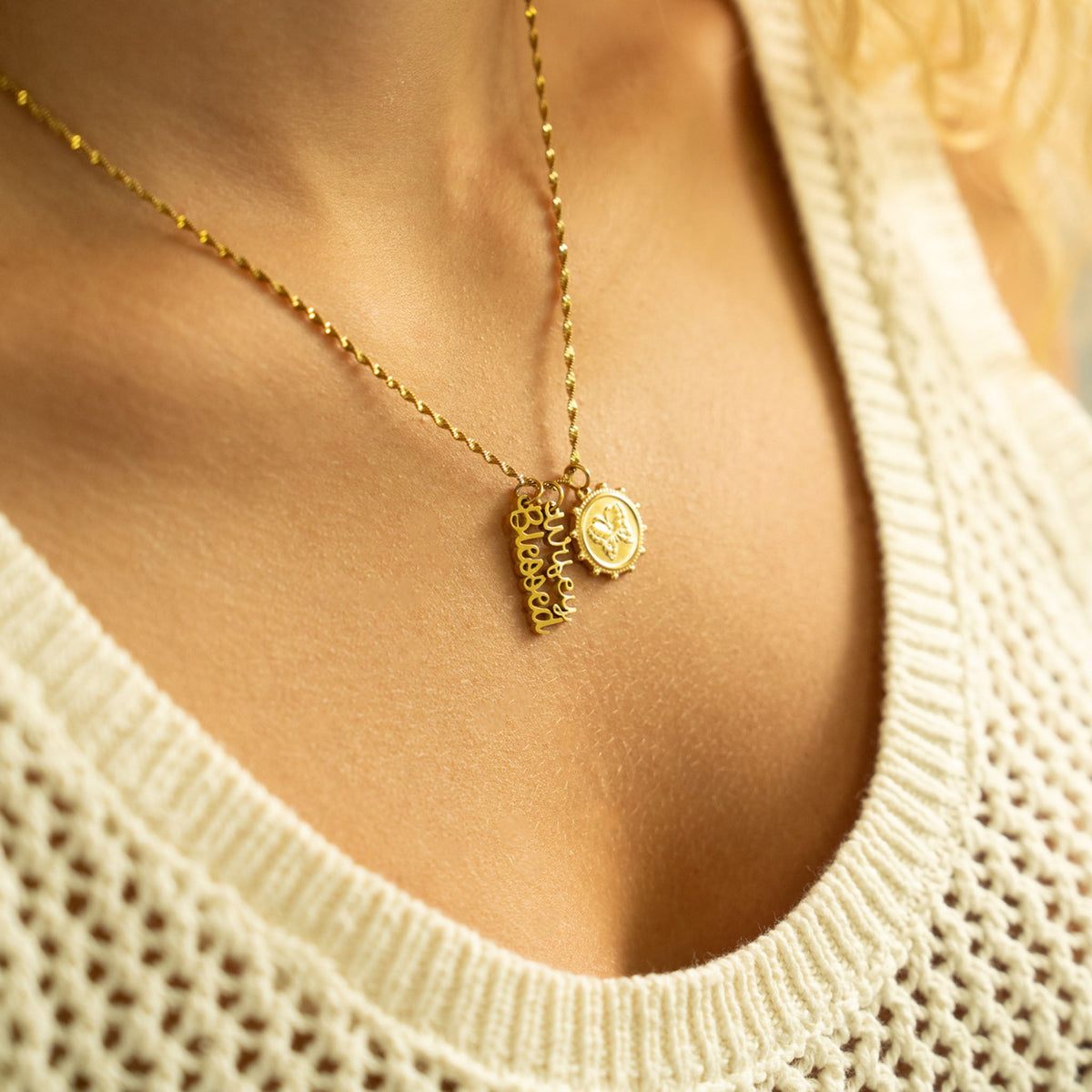 18K Gold PVD Stainless Steel Wifey Charm / PDL0322