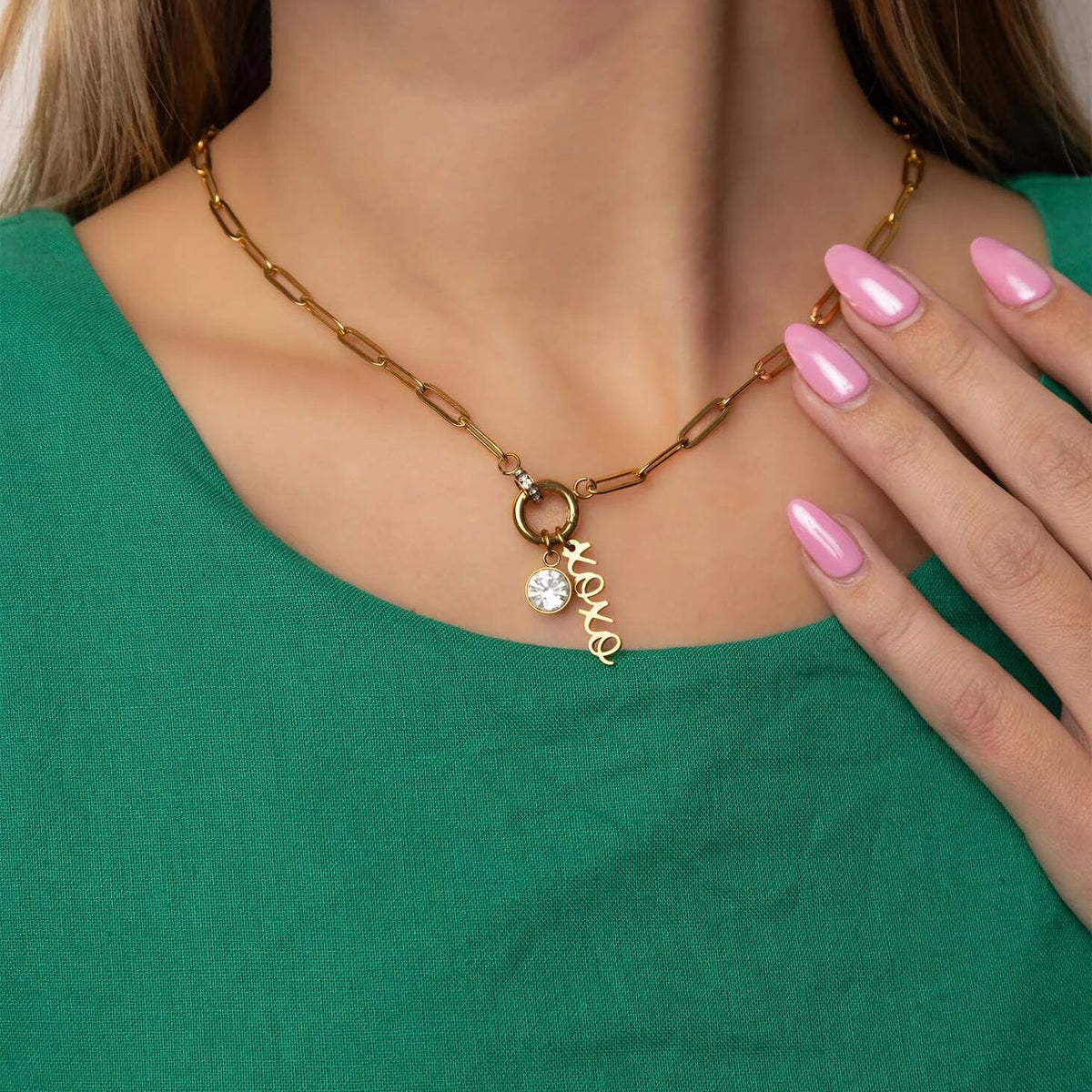 18K Gold PVD Stainless Steel XOXO Charm / PDL0323