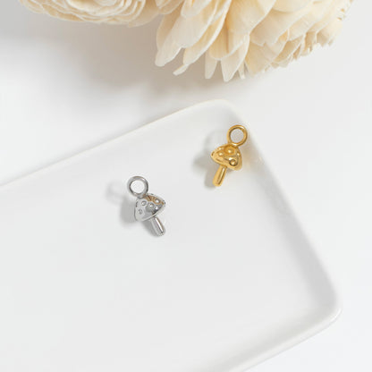 18K Gold PVD Stainless Steel Mushroom Charm / PDL0337