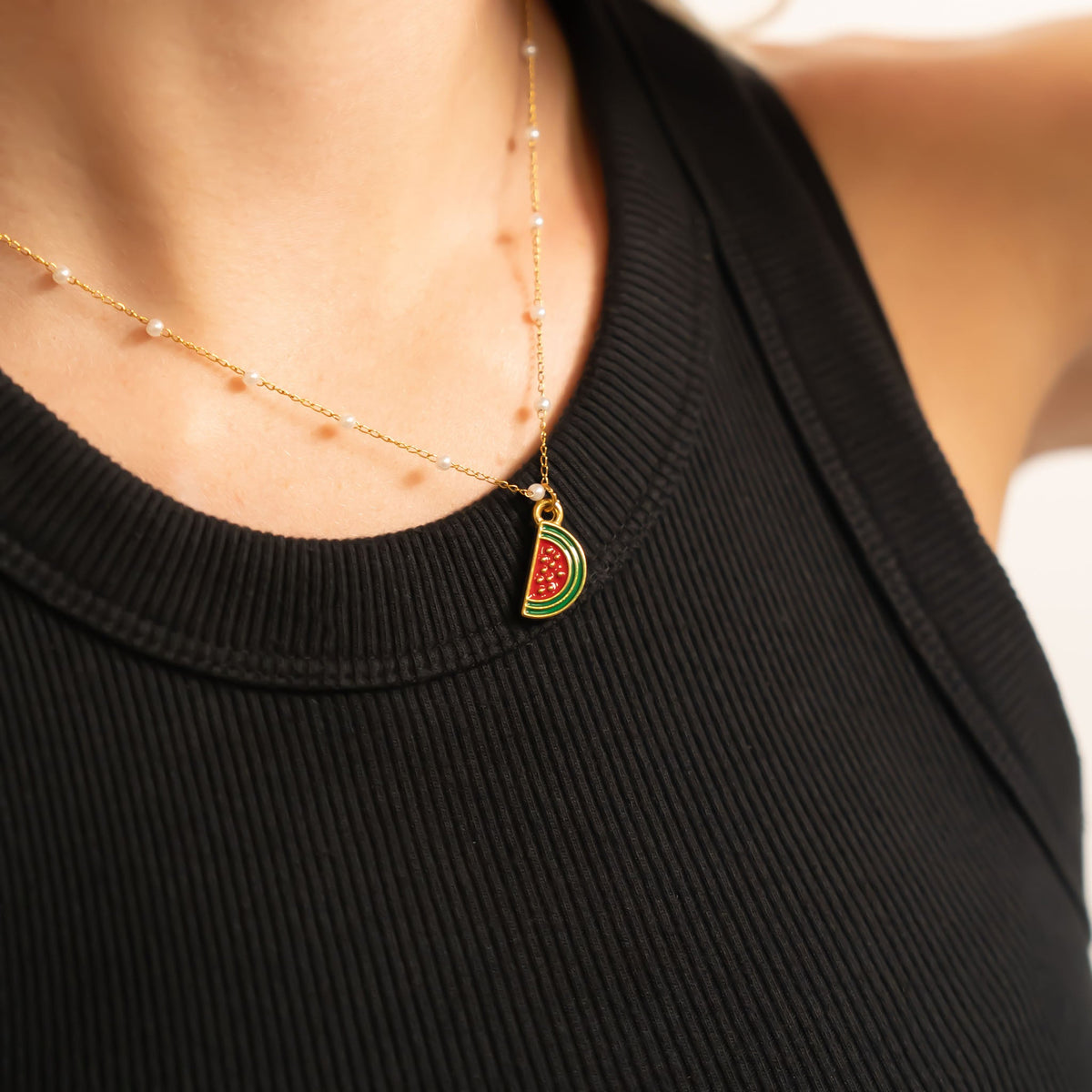18K Gold Stainless Steel Watermelon Charm / PDL0338