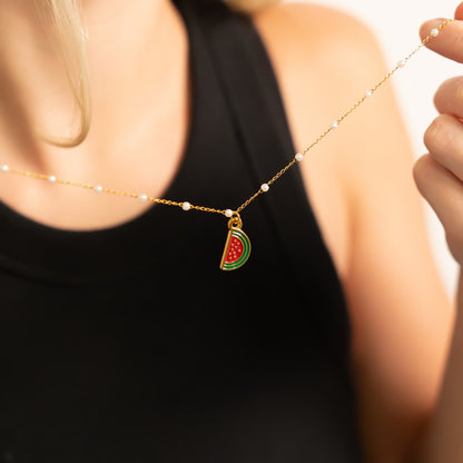 18K Gold Stainless Steel Watermelon Charm / PDL0338