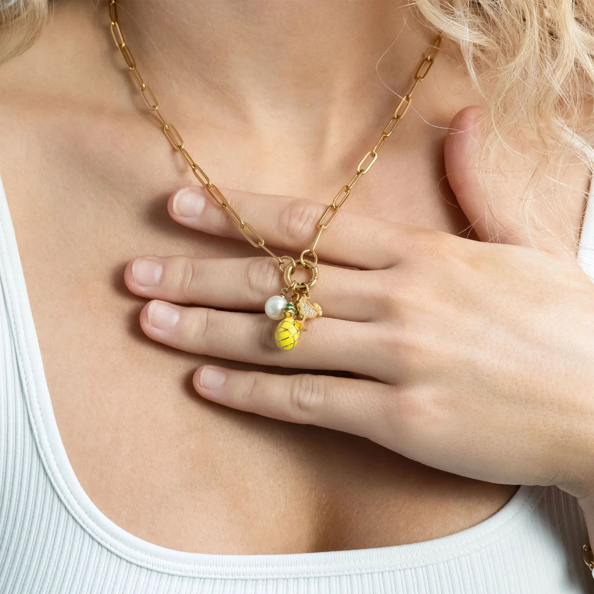 18K Gold PVD Stainless Steel Margarita Charm / PDL0351