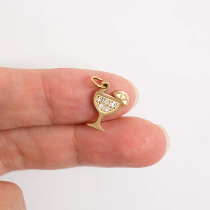 18K Gold PVD Stainless Steel Margarita Charm / PDL0351