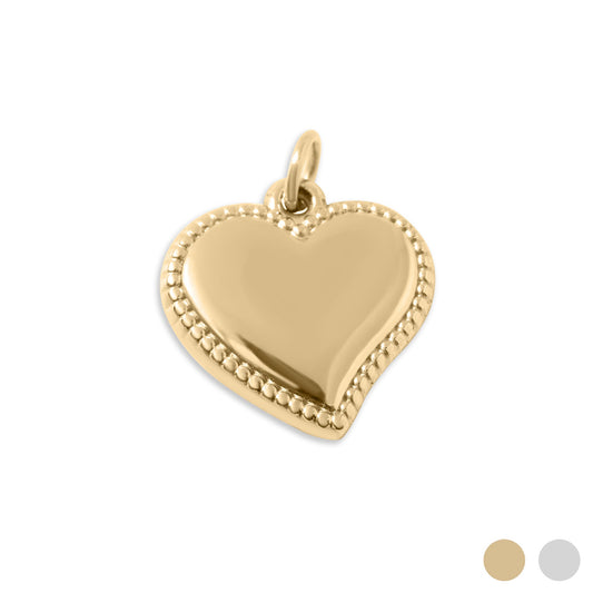18K Gold PVD Stainless Steel Heart Charm / PDL0352