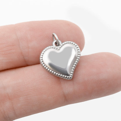 18K Gold PVD Stainless Steel Heart Charm / PDL0352