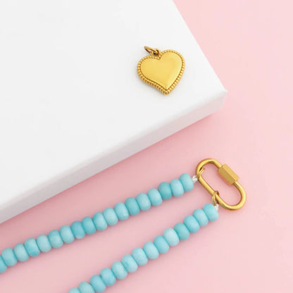 18K Gold PVD Stainless Steel Heart Charm / PDL0352