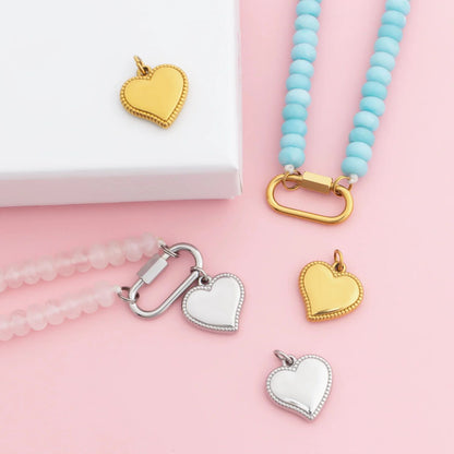 18K Gold PVD Stainless Steel Heart Charm / PDL0352
