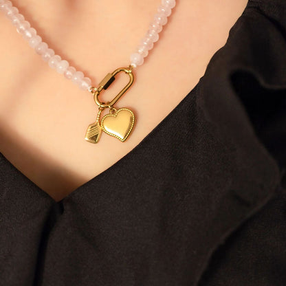18K Gold PVD Stainless Steel Heart Charm / PDL0352