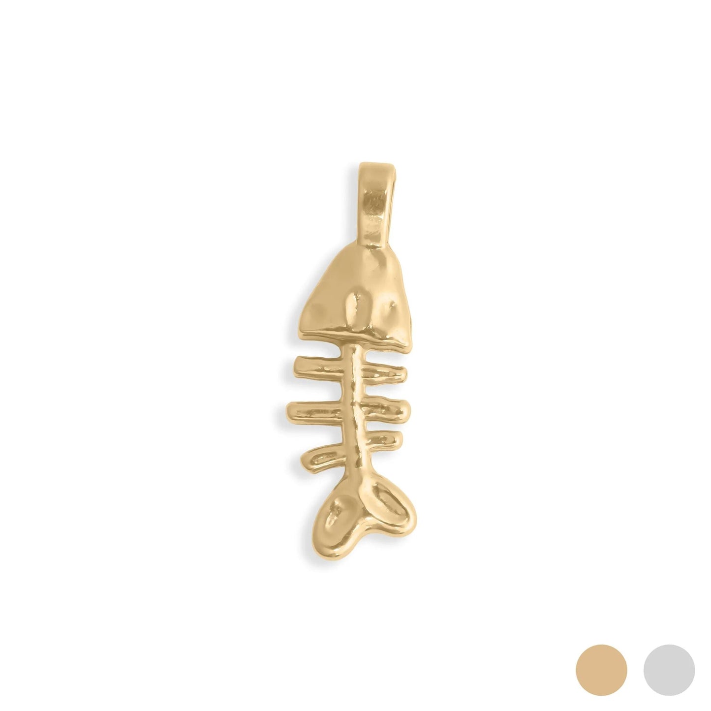 18K Gold PVD Stainless Steel Fish Bone Charm / PDL0353