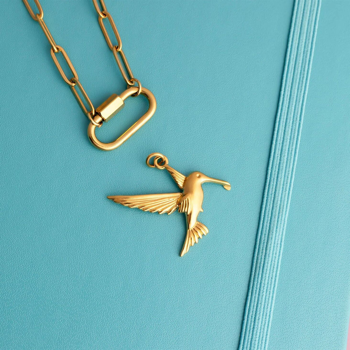 18K Gold PVD Stainless Steel Humming Bird Charm / PDL0354