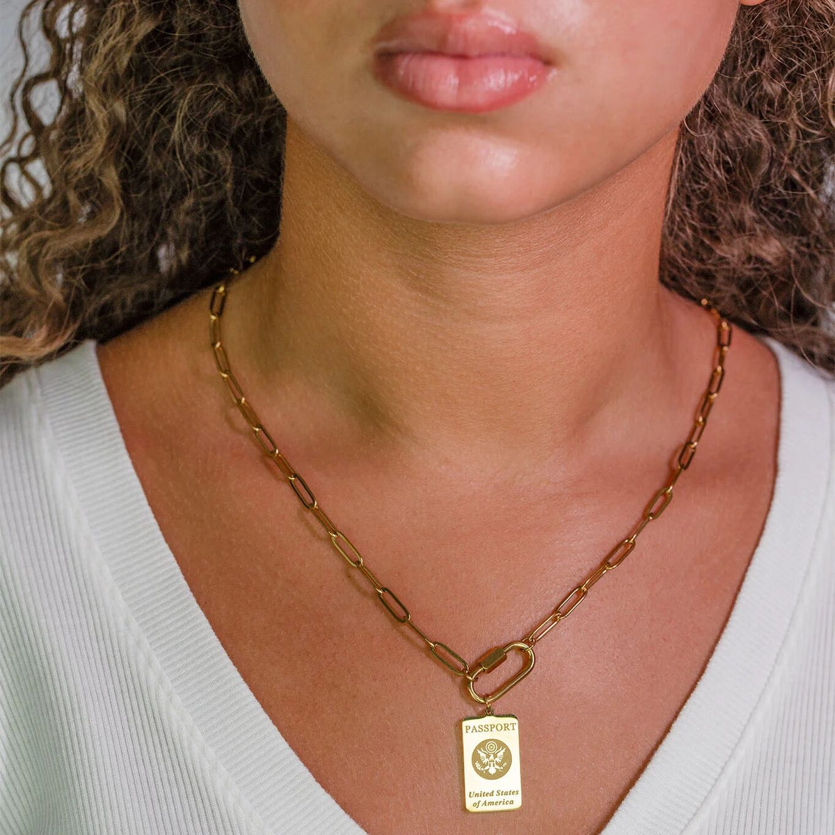 18K Gold PVD Stainless Steel Passport Charm / PDL0360