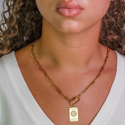 18K Gold PVD Stainless Steel Passport Charm / PDL0360