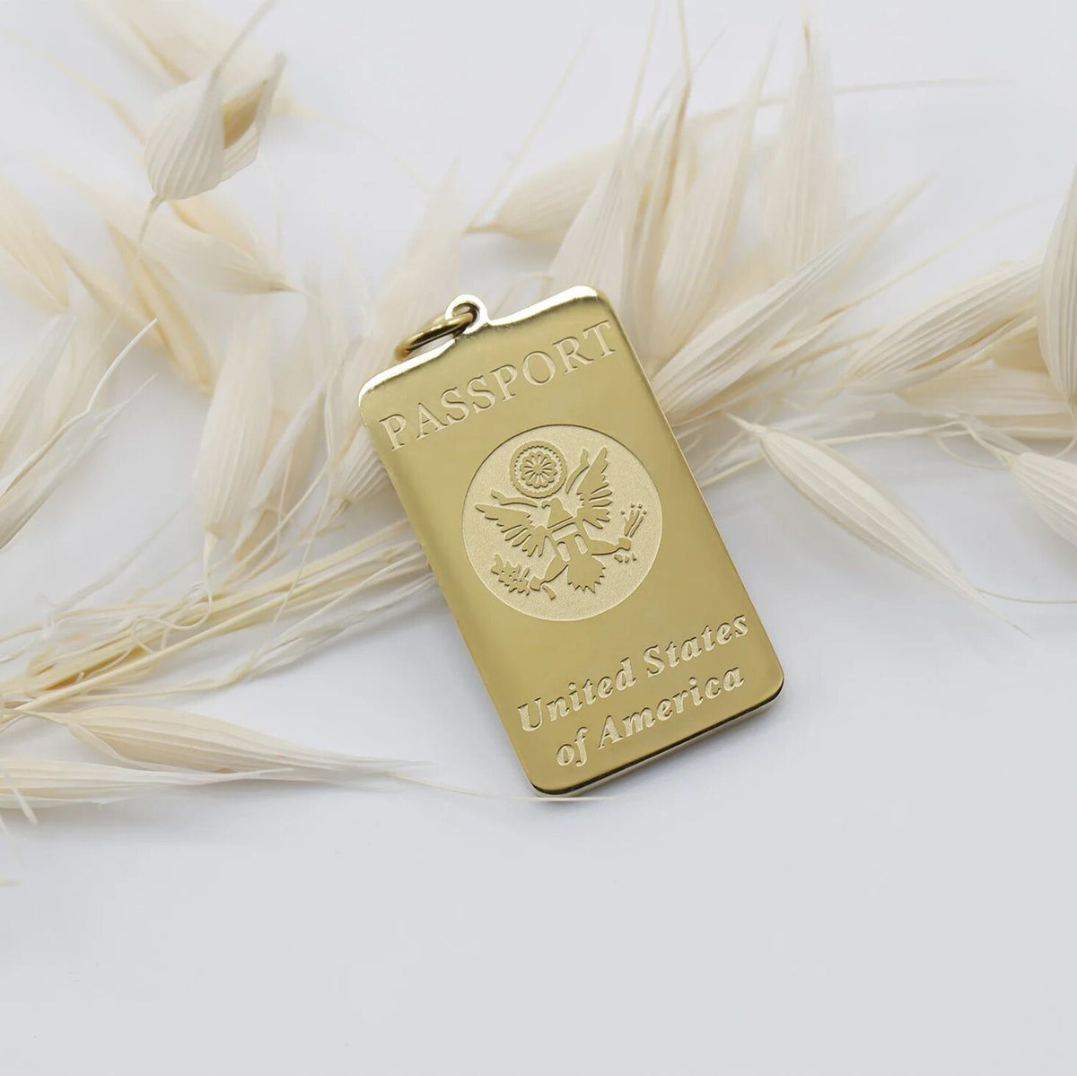 18K Gold PVD Stainless Steel Passport Charm / PDL0360