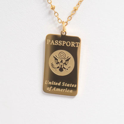 18K Gold PVD Stainless Steel Passport Charm / PDL0360