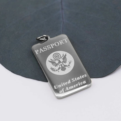 18K Gold PVD Stainless Steel Passport Charm / PDL0360