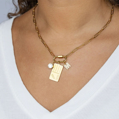 18K Gold PVD Stainless Steel Postcard Charm / PDL0361