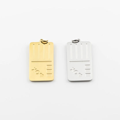 18K Gold PVD Stainless Steel Postcard Charm / PDL0361