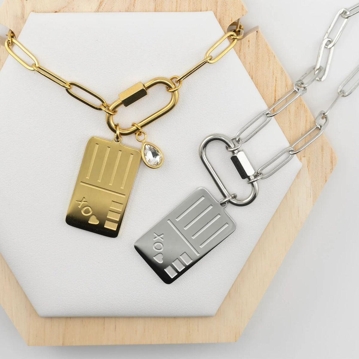 18K Gold PVD Stainless Steel Postcard Charm / PDL0361