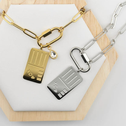 18K Gold PVD Stainless Steel Postcard Charm / PDL0361