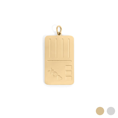 18K Gold PVD Stainless Steel Postcard Charm / PDL0361