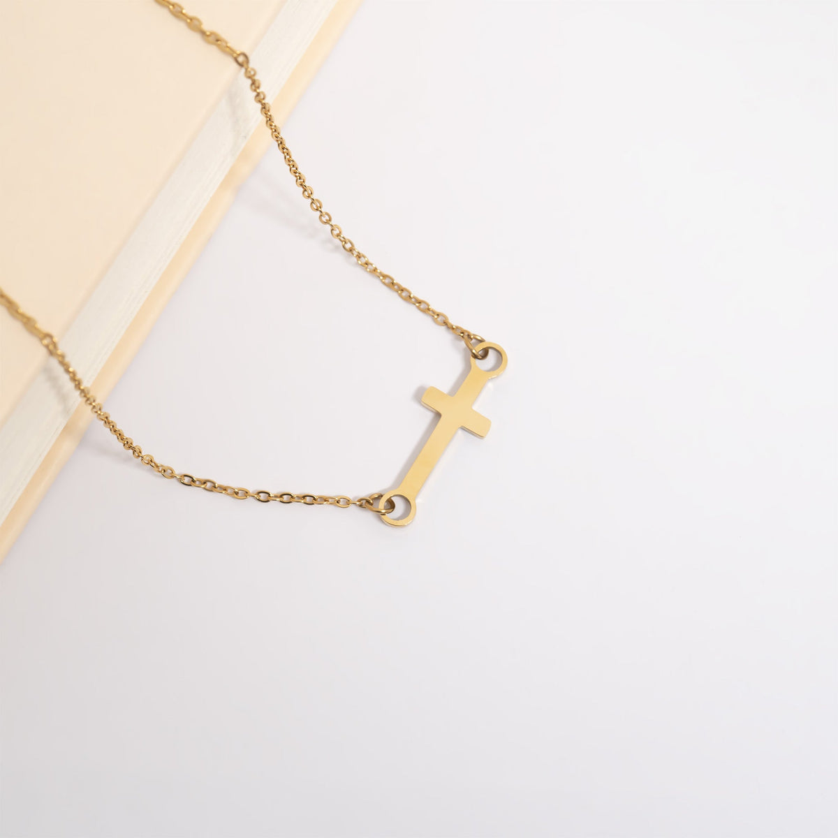 18K Gold PVD Stainless Steel Cross Connector Charm / PDL0362