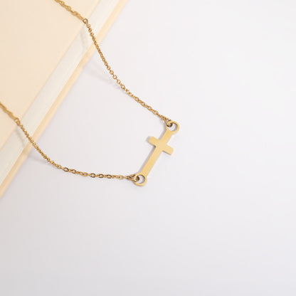 18K Gold PVD Stainless Steel Cross Connector Charm / PDL0362