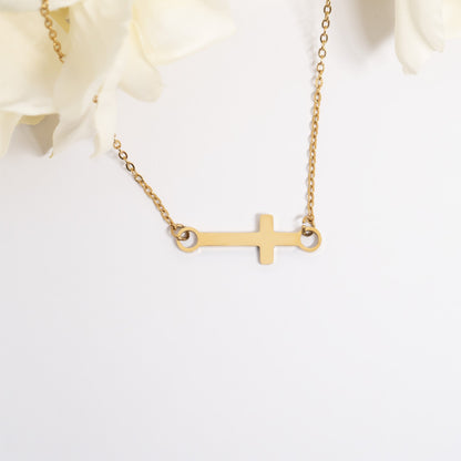 18K Gold PVD Stainless Steel Cross Connector Charm / PDL0362