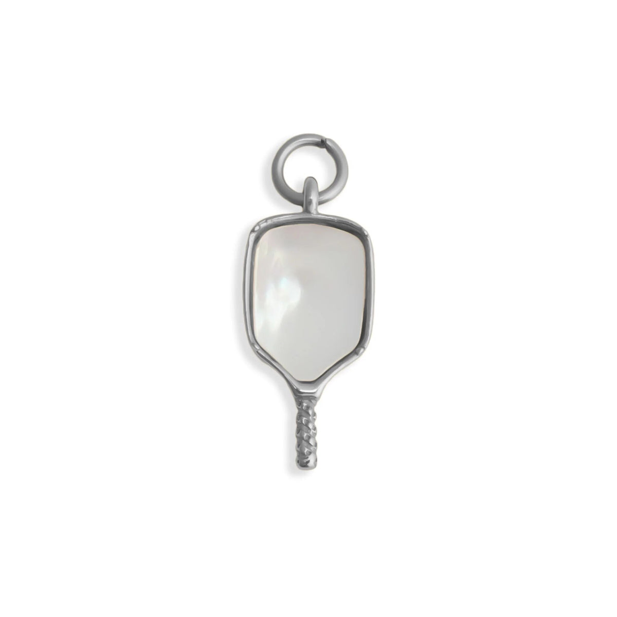 18K Gold PVD Stainless Steel Mother Of Pearl Pickleball Charm / PDL0368