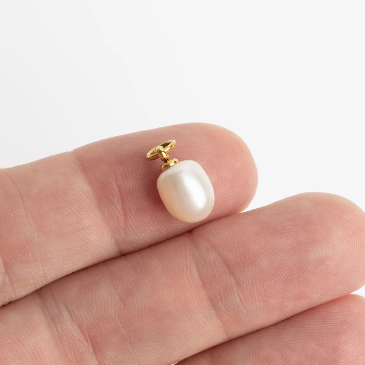 18K Gold PVD Natural Pearl Charm / PDL0397