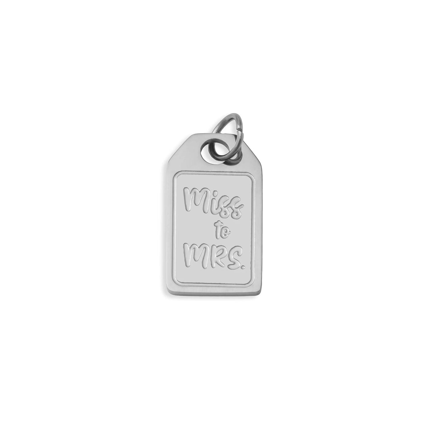 18K Gold PVD Stainless Steel Miss to Mrs tag Charm / PDL0407