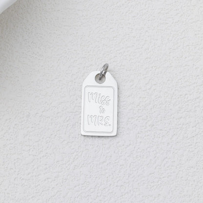 18K Gold PVD Stainless Steel Miss to Mrs tag Charm / PDL0407