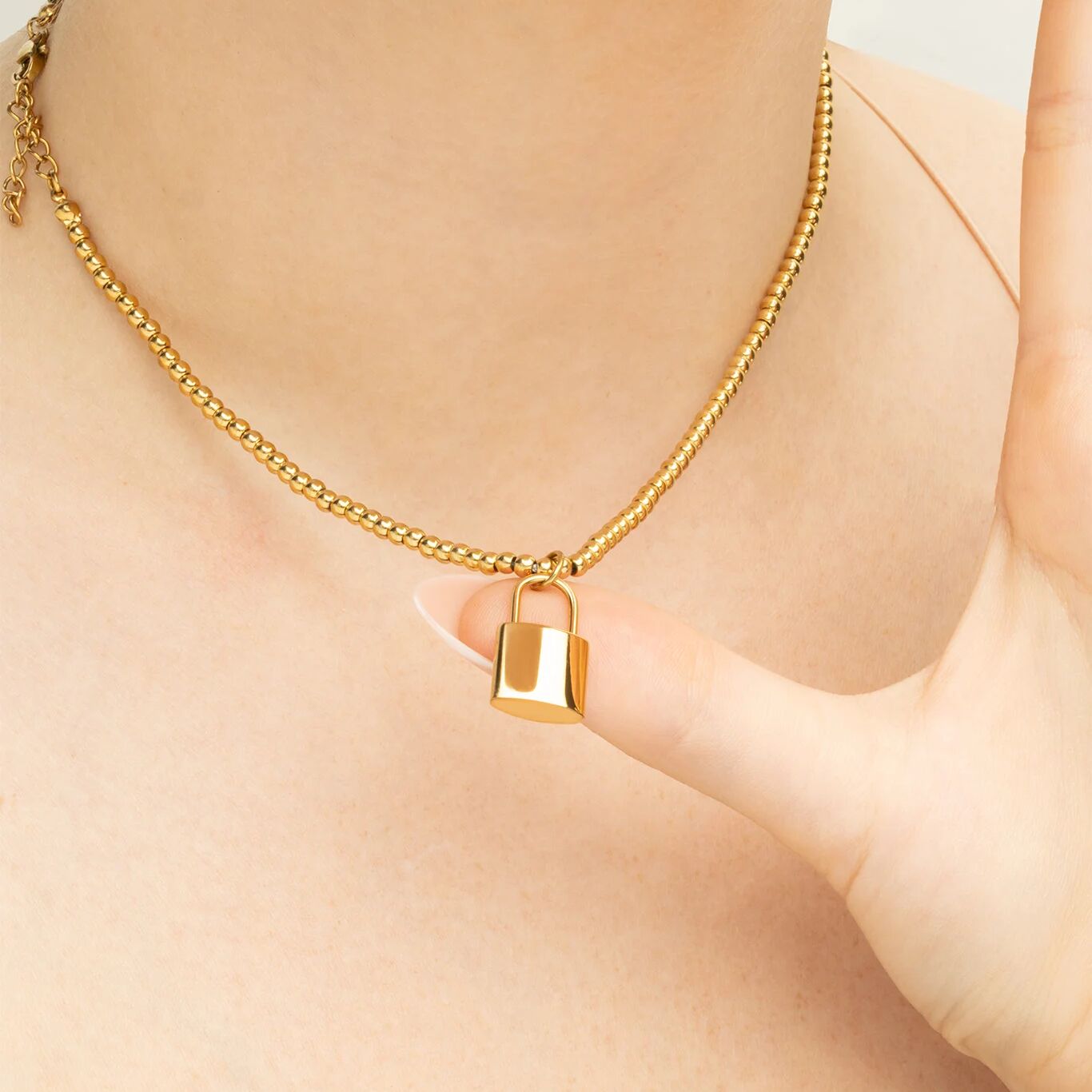18K Gold PVD Stainless Steel Lock Charm / PDL0412