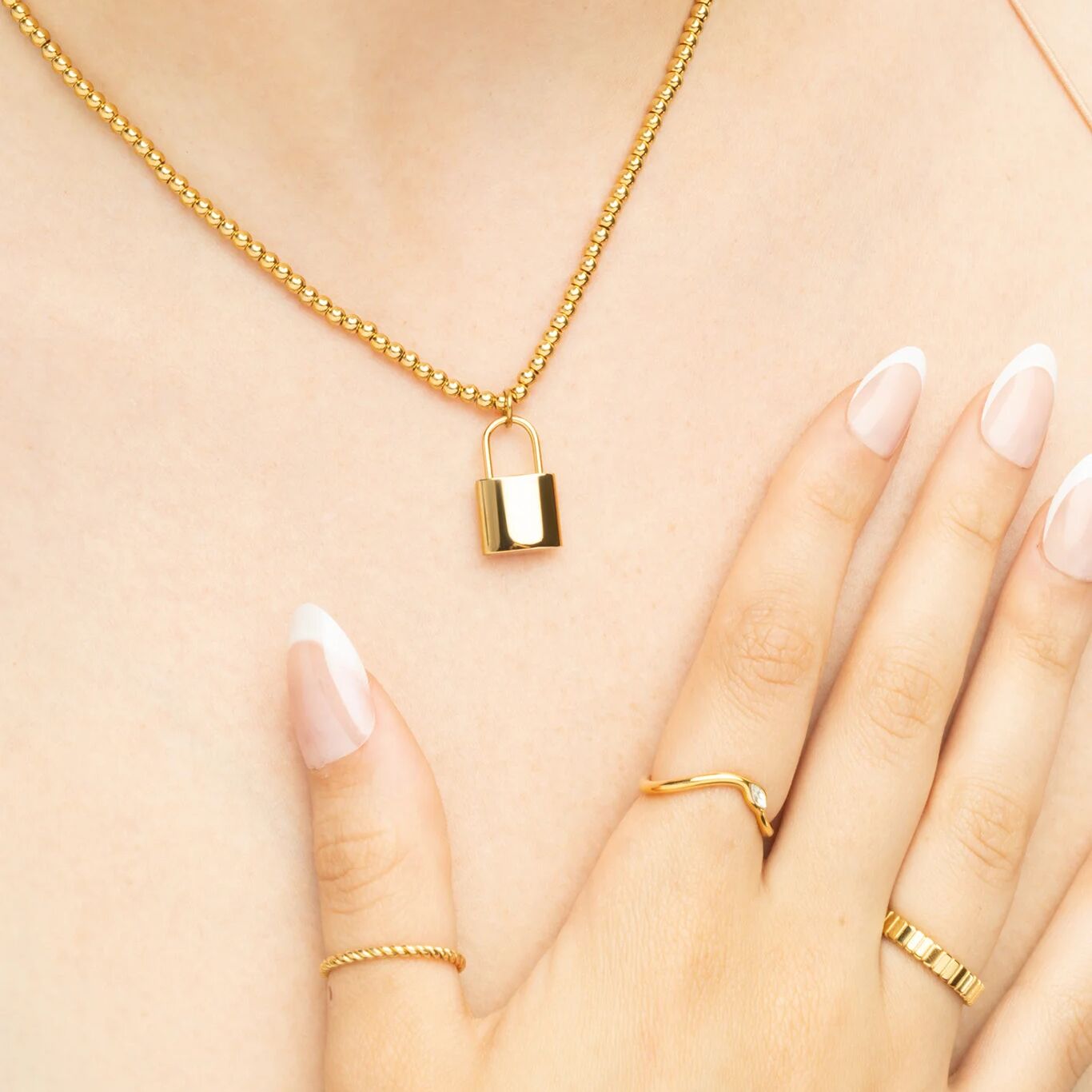 18K Gold PVD Stainless Steel Lock Charm / PDL0412
