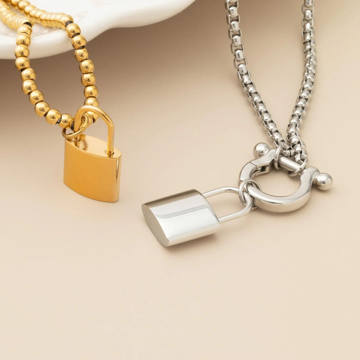 18K Gold PVD Stainless Steel Lock Charm / PDL0412