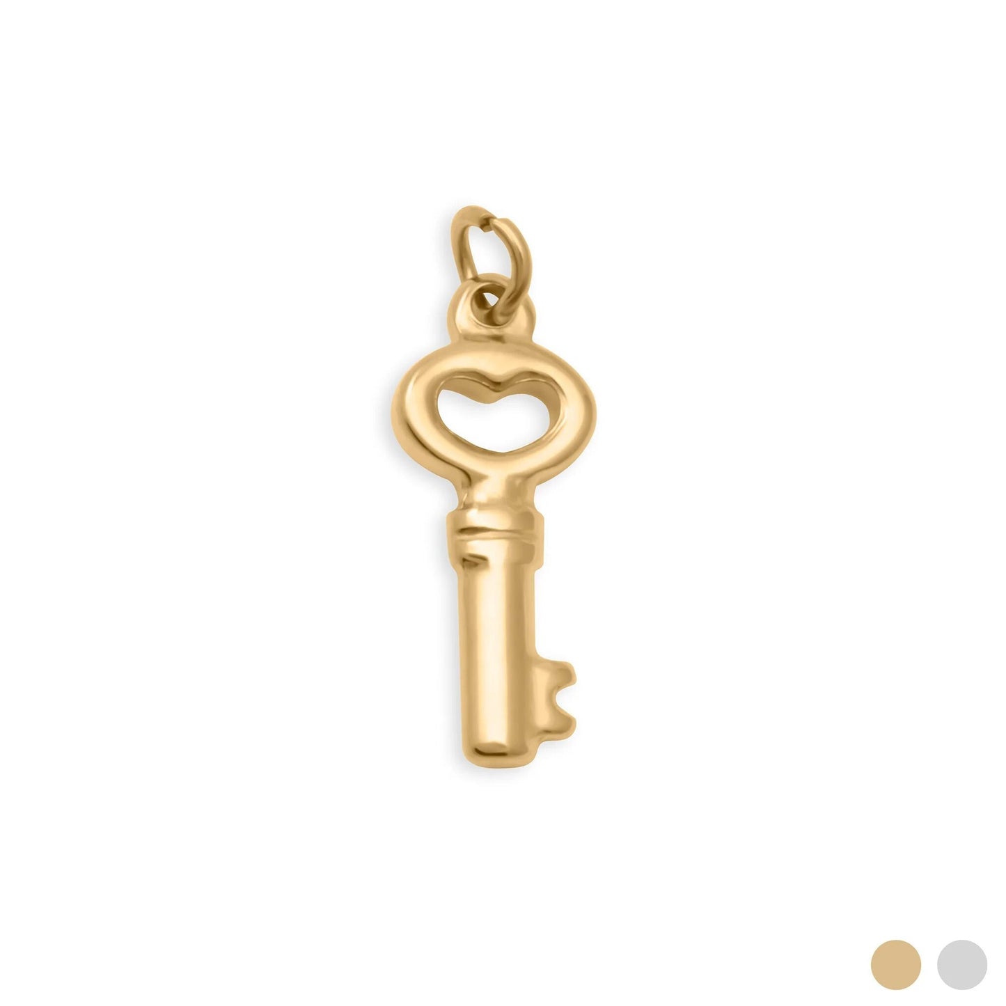 18K Gold PVD Stainless Steel Key Charm / PDL0413