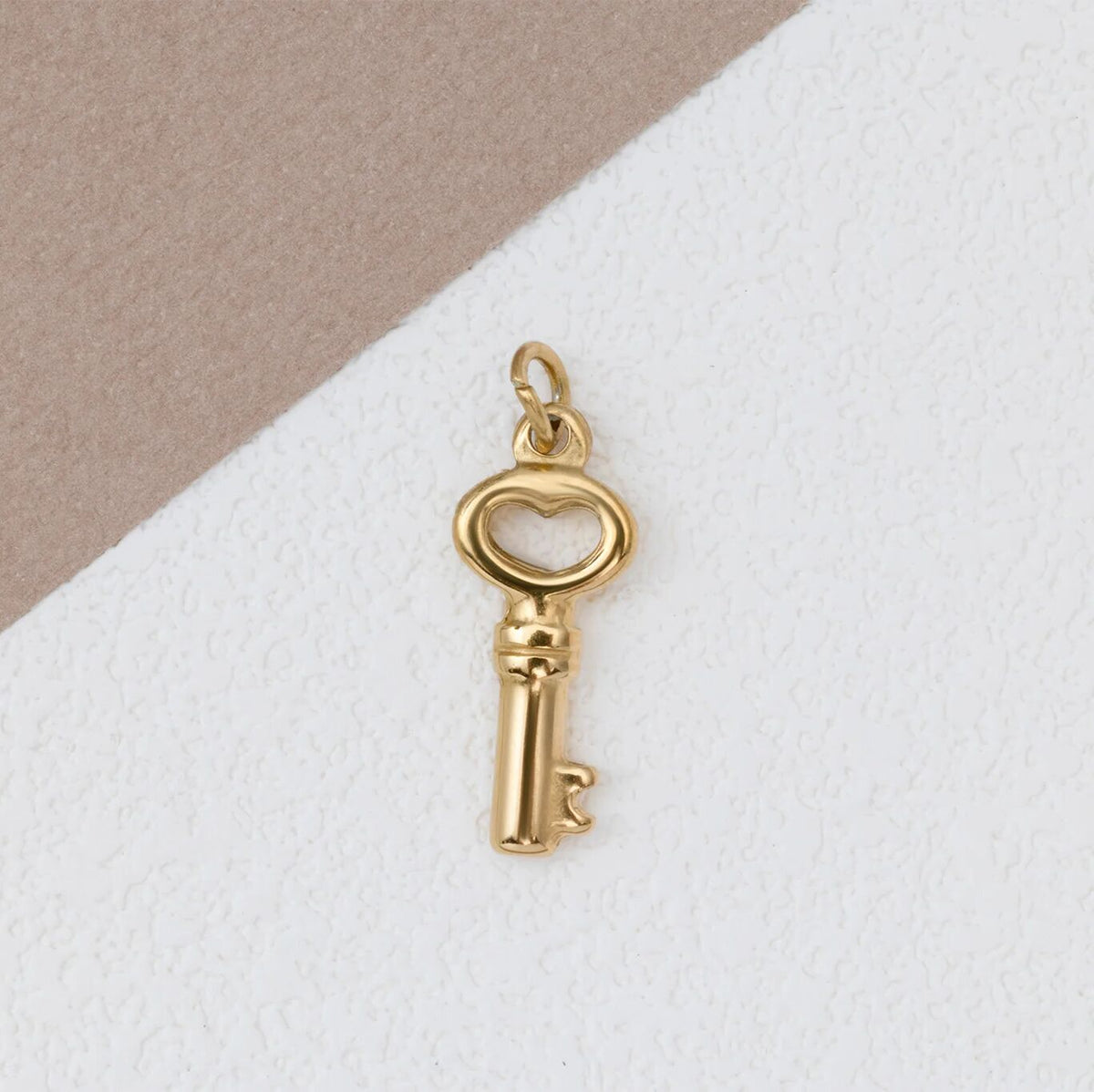 18K Gold PVD Stainless Steel Key Charm / PDL0413