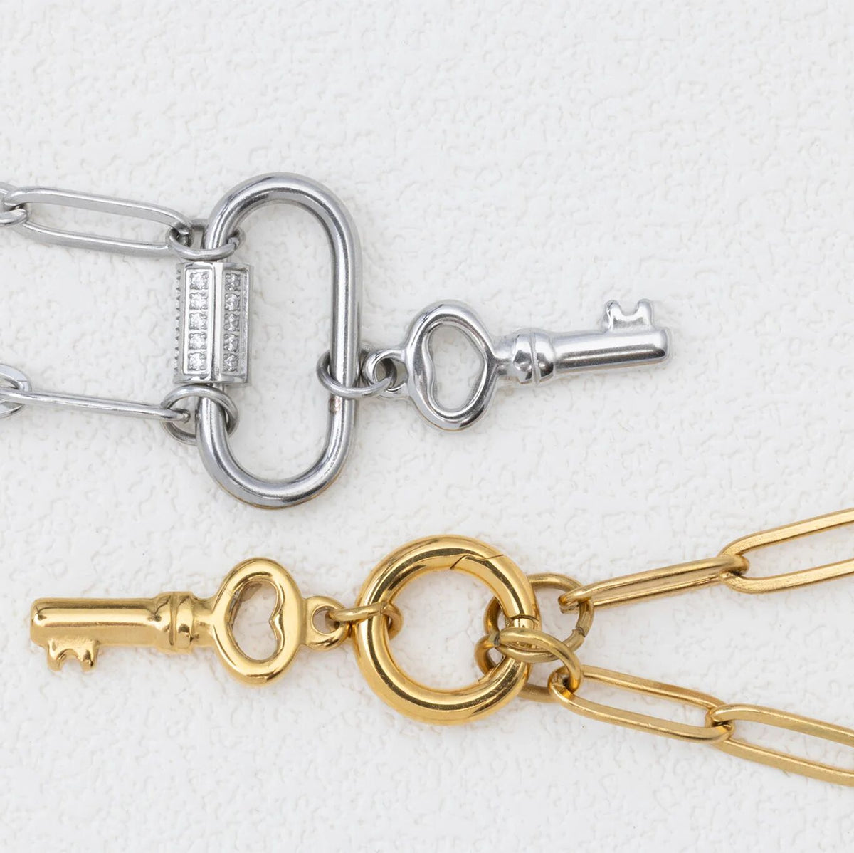 18K Gold PVD Stainless Steel Key Charm / PDL0413