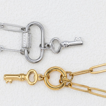 18K Gold PVD Stainless Steel Key Charm / PDL0413