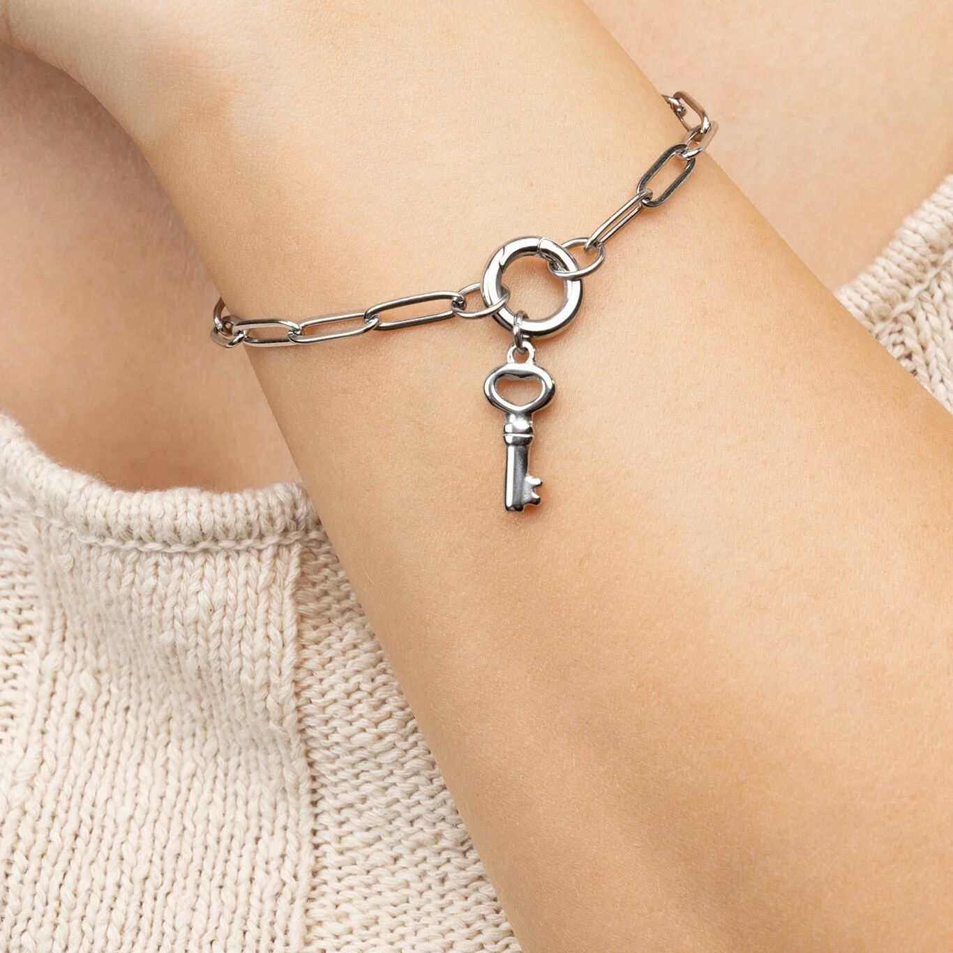 18K Gold PVD Stainless Steel Key Charm / PDL0413
