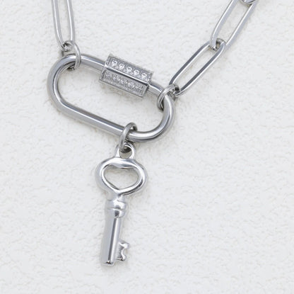 18K Gold PVD Stainless Steel Key Charm / PDL0413