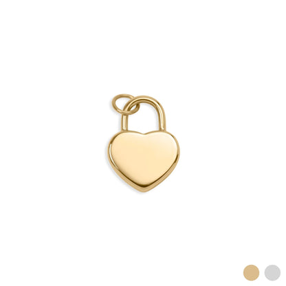 18K Gold PVD Stainless Steel Heart Lock Charm / PDL0414