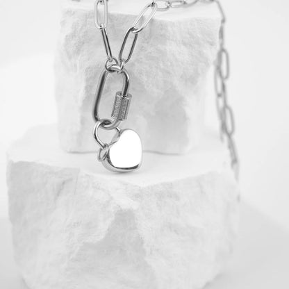 18K Gold PVD Stainless Steel Heart Lock Charm / PDL0414
