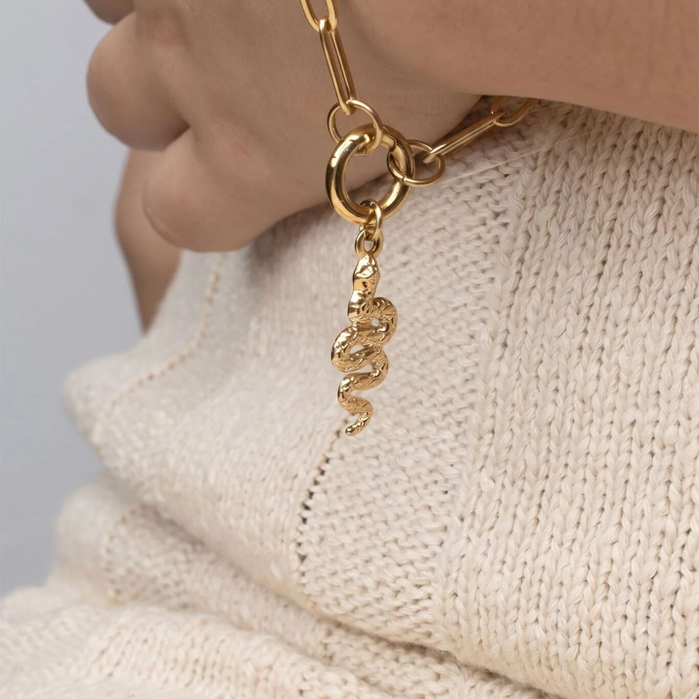 18K Gold PVD Stainless Steel Snake Charm / PDL0415