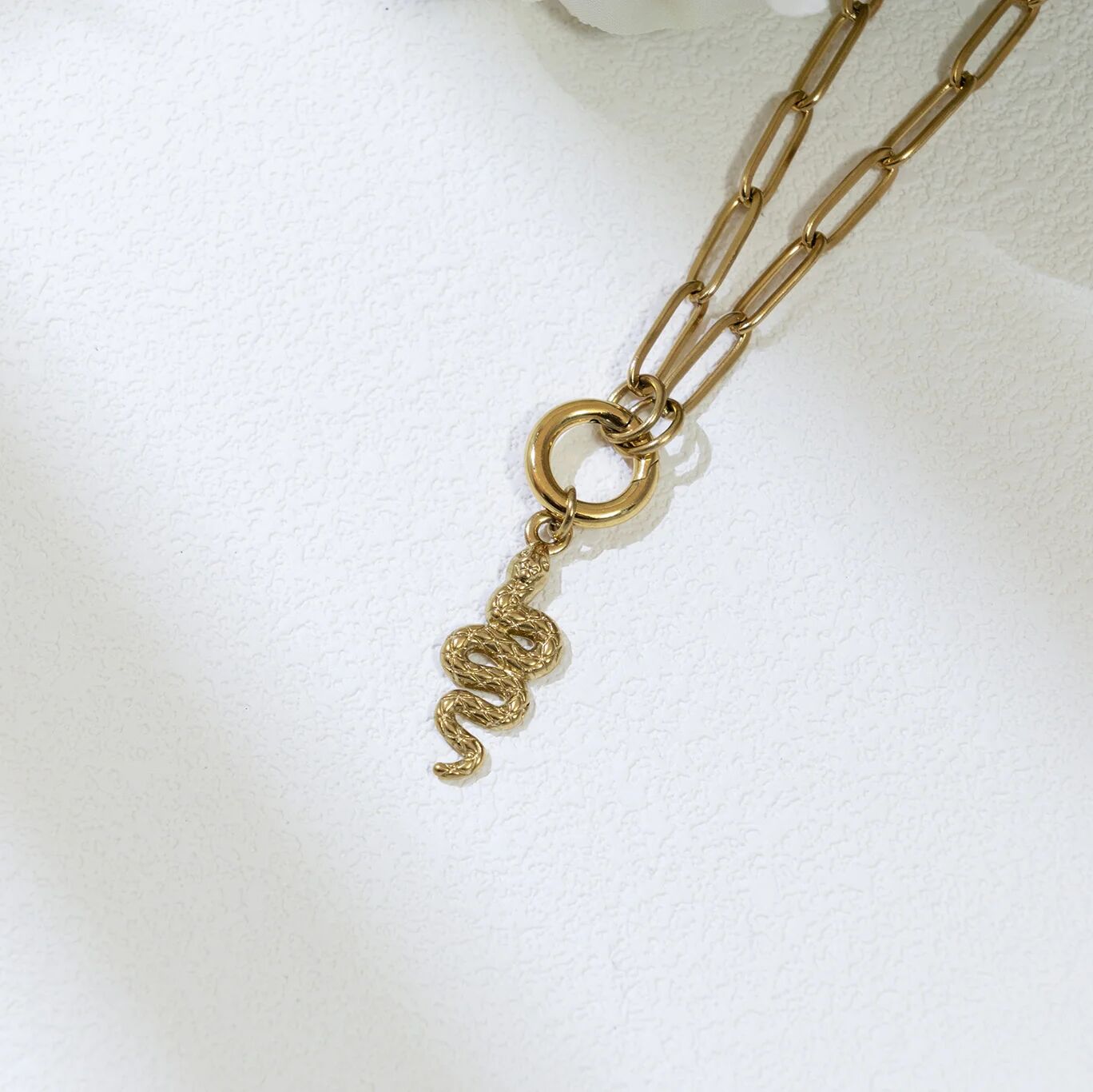 18K Gold PVD Stainless Steel Snake Charm / PDL0415